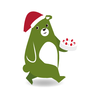 森のくまさんのキャラクター クリスマスバージョン